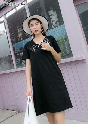 good price Saner大码女装2018夏装新款韩版胖妹妹中长款显瘦飘逸雪纺连衣裙 online